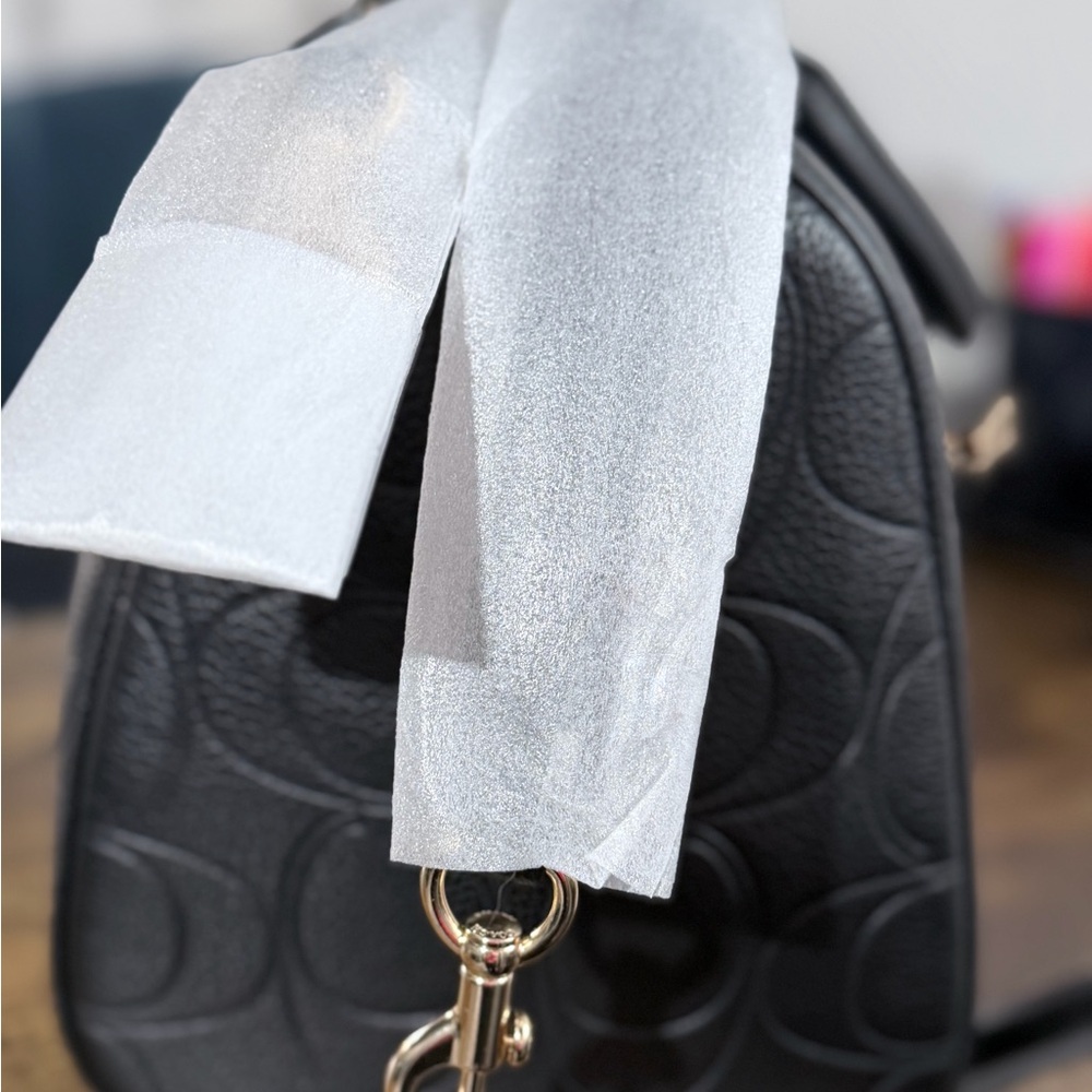 Coach Black Signature Leather Large Rowan - Picture 6 of 8